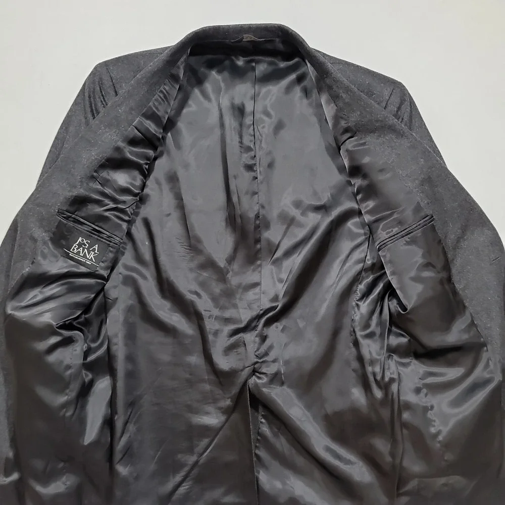 JoS A Bank 100% Cashmere Sport Coat Mens‎ 41R 40 42 Charcoal Grey Blazer Soft!